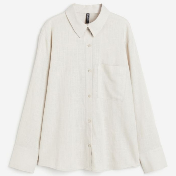 Cream Button-Up Shirt - Picture 1 of 7